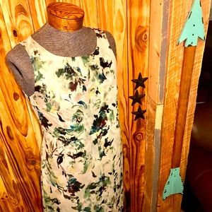 NWT💥Vera Wang mid length sleeveless dress attached wrap belt to tie💥med